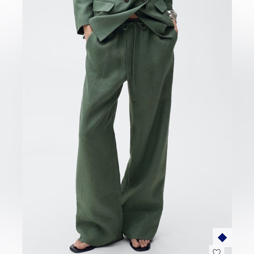 Mango Olive Green Linen Suit Set - Picture 5 of 5